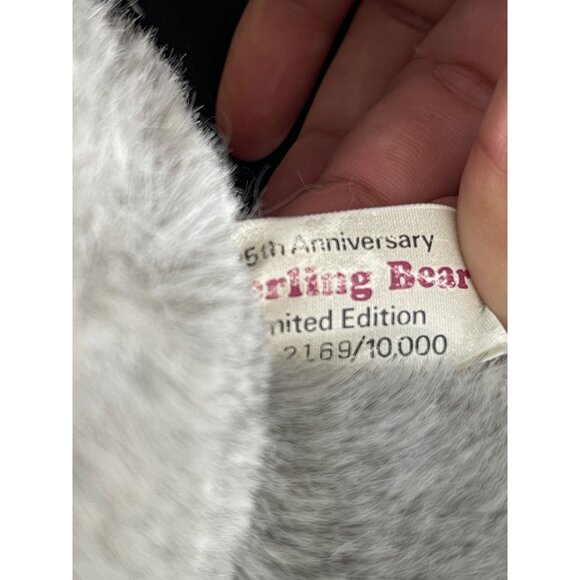 Vtg. Limited Edition Jointed STERLING BEAR Teddy Bear 25th Gray California 14” - Picture 4 of 4